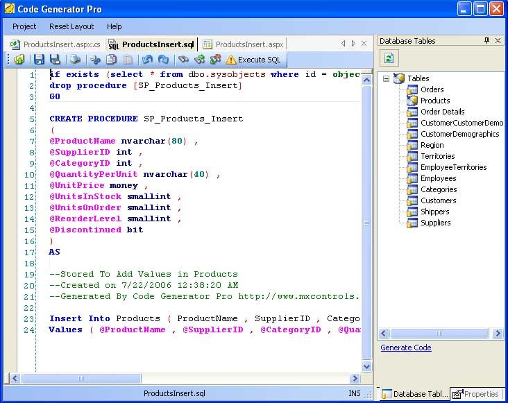 Code Generator Pro - insert, update and view data