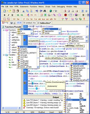 1st JavaScript Editor Pro 3.8 - Cool DHTML editor for JavaScript